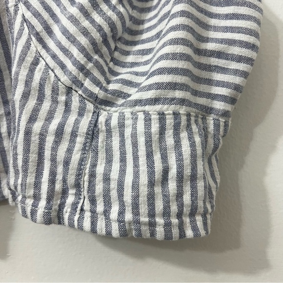 Universal Thread M Striped Babydoll Linen Blend Coastal Chic Beachy Crop Top - Picture 3 of 9
